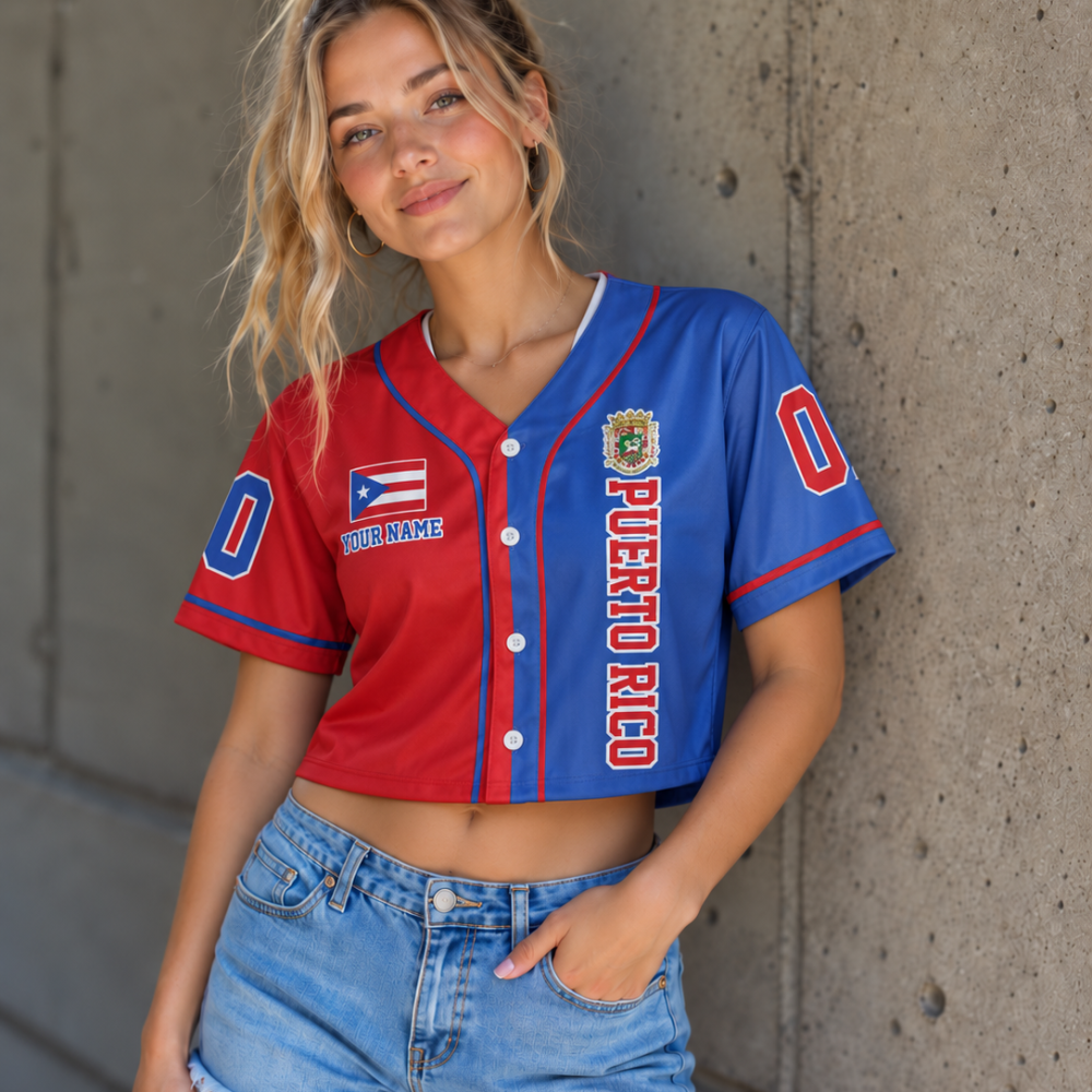 All-Over Print Baseball Jersey CropTop
